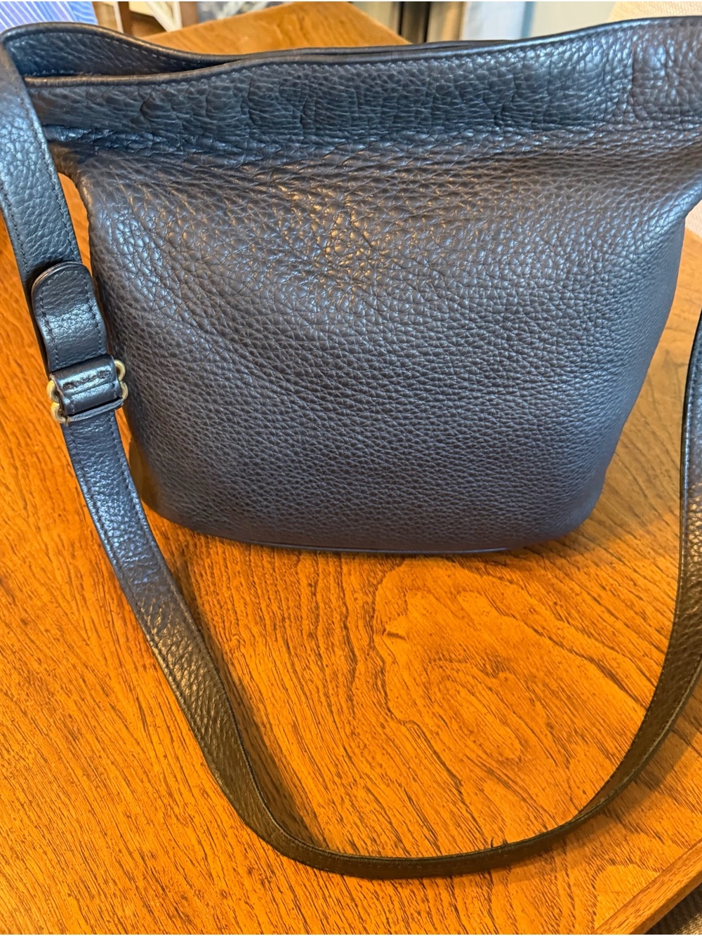 Coach Black Pebbled Leather Crossbody bucket Bag 4906 with Gold Hardware